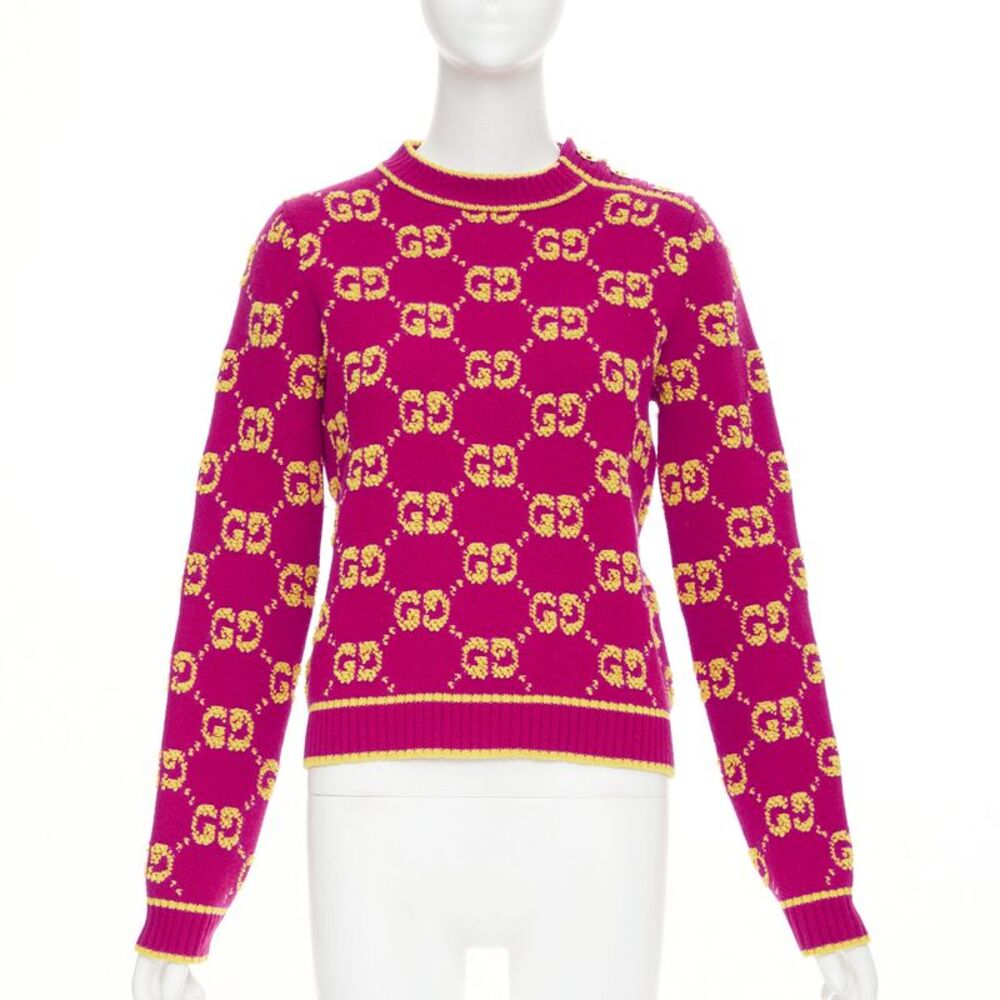 Gucci wool GG monogram jacquard cropped sweater
